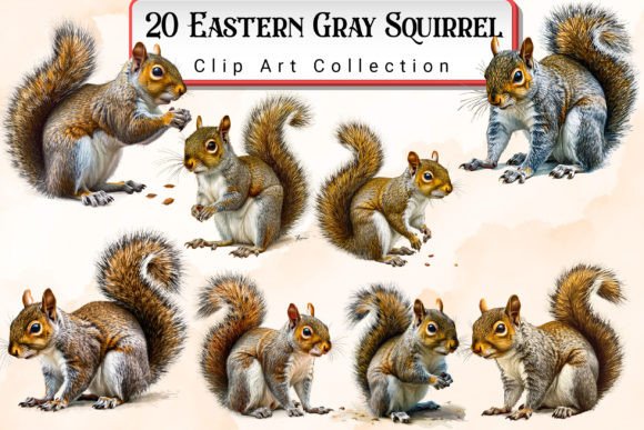 Download Eastern Gray Squirrel Clipart Bundle - Squirrel clipart Collection