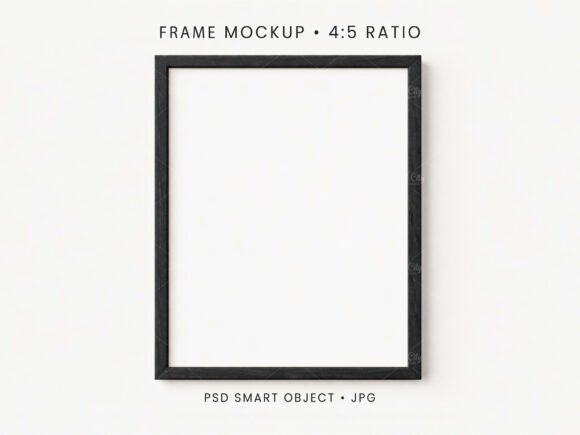 Download 4x5 Black Frame Mockup Foe Art Display - Black Collection