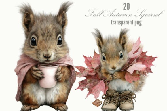 Download Whimsical Fall Autumn Squirrel Clipart - Squirrel clipart Collection