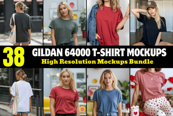 Download Gildan 64000 T-Shirt Mockups Bundle - Premium Resources