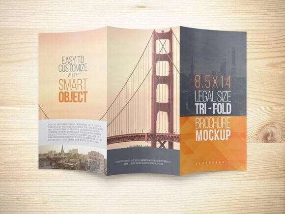 Download 8.5 X 14 Legal Trifold Brochure Mockups - Mockups Collection