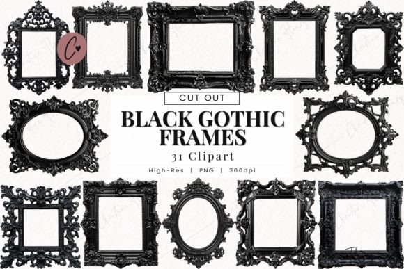 Download Black Gothic Frames Clipart, Goth PNG - Black Collection