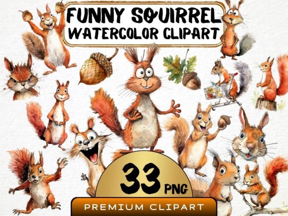 Download Funny Squirrel Clipart Bundle&nbsp; - Squirrel clipart Collection