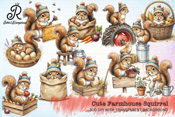 Download Cute Farmhouse Squirrel Clipart - Squirrel clipart Collection
