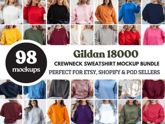 Download Gildan 18000 Crewneck Sweatshirt Mockups - Premium Resources