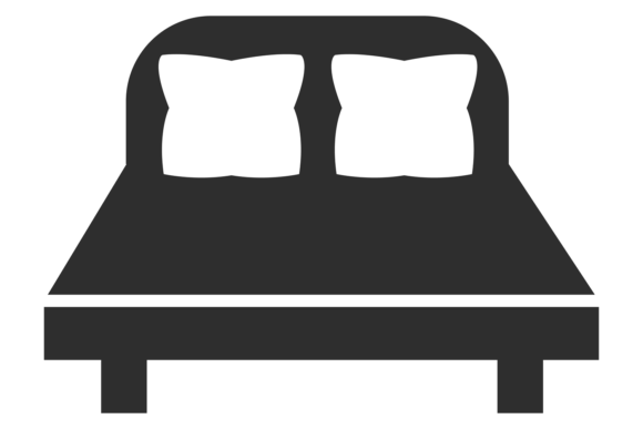 Download Double Bed Black Icon. Bedroom Symbol. H - Black Collection