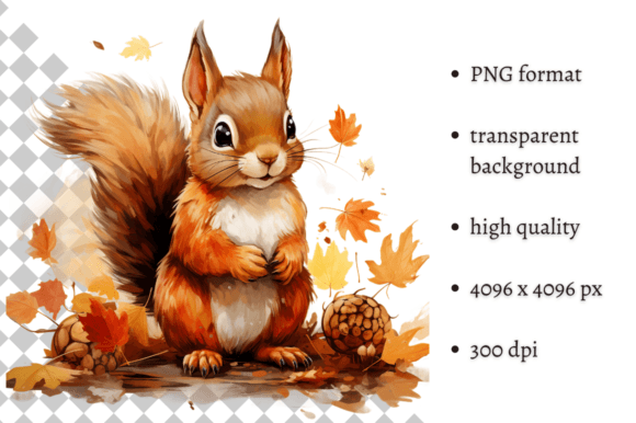 Download Cute Watercolor Autumn Squirrel Clipart - Squirrel clipart Collection