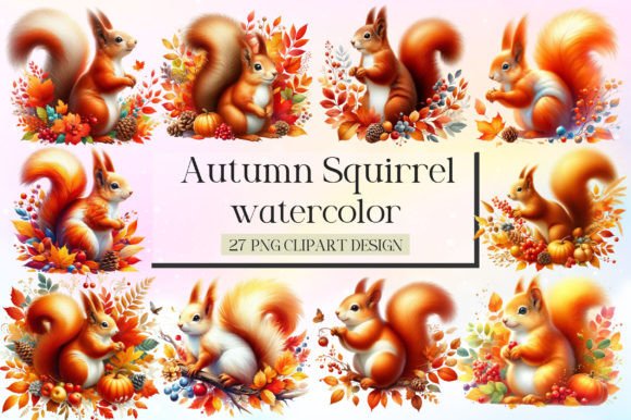 Download Watercolor Autumn Squirrel Clipart - Squirrel clipart Collection