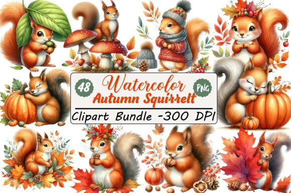 Download Watercolor Autumn Squirrel Clipart - Squirrel clipart Collection