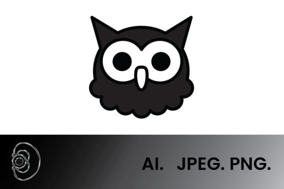 Download Black and White Owl Head Illustration - Black Collection