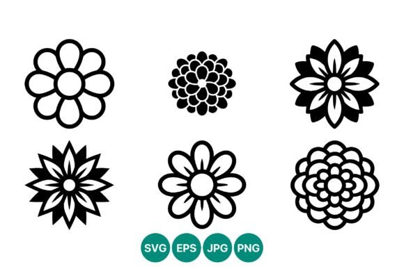 Download Black White Floral Vector Art Set - Black Collection