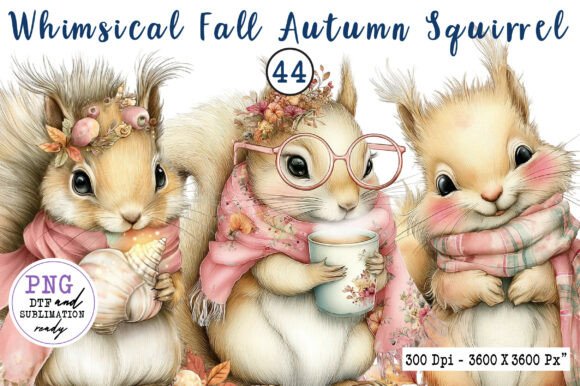 Download Whimsical Fall Autumn Squirrel Clipart - Squirrel clipart Collection